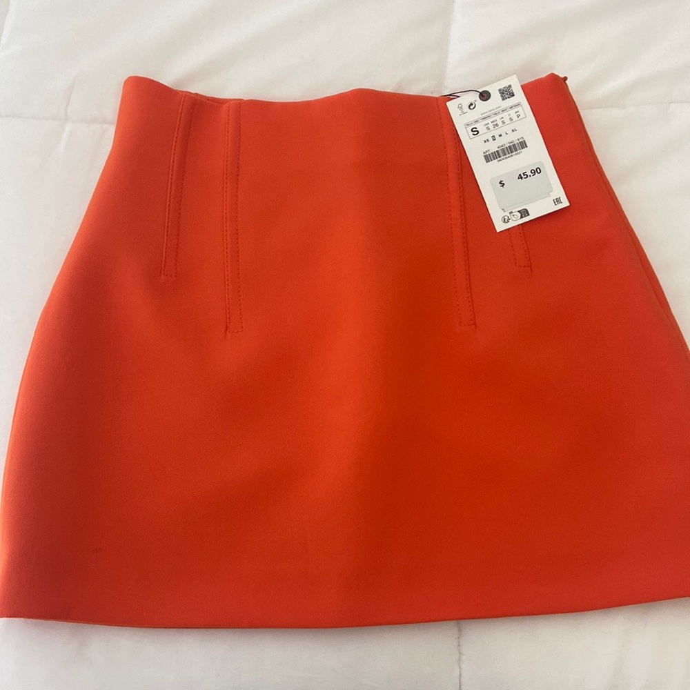 NWT - Orange Zara Mini Skirt